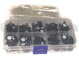 Scatola 100 Occhi Kawaii a vite in plastica con chiusura misure varie