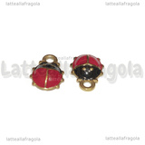 Charm Coccinella in Acciaio Inox Dorato smaltato 12x9mm
