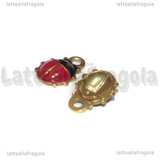 Charm Coccinella in Acciaio Inox Dorato smaltato 12x9mm
