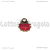 Charm Coccinella in Acciaio Inox Dorato smaltato 12x9mm