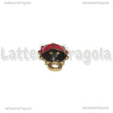 Charm Coccinella in Acciaio Inox Dorato smaltato 12x9mm