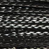 1 Metro Cordino Similpelle intrecciato nero 5x2mm