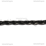 1 Metro Cordino Similpelle intrecciato nero 5x2mm