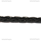 1 Metro cordino a treccia similpelle intrecciato nero 5x1.5mm