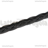 1 Metro Cordino Similpelle intrecciato nero 5x2mm