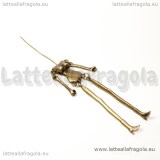 Corpo 3D bambolina in metallo color bronzo 75x18mm