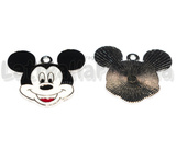 Ciondolo Topolino in metallo argentato smaltato 25x24mm