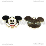 Charm Topolino in metallo dorato smaltato 16x14mm