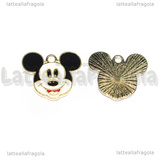 Charm Topolino in metallo dorato smaltato 16x14mm