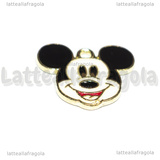 Charm Topolino in metallo dorato smaltato 16x14mm