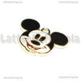 Charm Topolino in metallo dorato smaltato 16x14mm