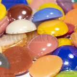 5 Cabochon Tondi in Ceramica 14mm colori misti