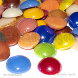 5 Cabochon Tondi in Ceramica 14mm colori misti