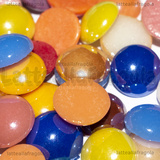 5 Cabochon Tondi in Ceramica 14mm colori misti