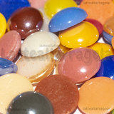 5 Cabochon Tondi in Ceramica 14mm colori misti