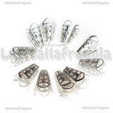 10 Coppette a cono in metallo Silver Plated 16x10mm