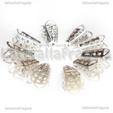 10 Coppette a cono in metallo Silver Plated 16x10mm