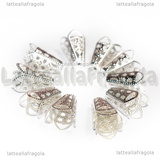 10 Coppette a cono in metallo Silver Plated 16x10mm