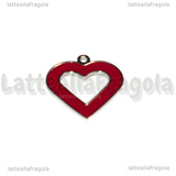 Ciondolo Cuore in Acciaio Inox smaltato Rosso 17x16mm