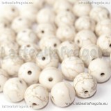 5 Perle in Howlite Bianca 8mm