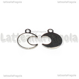Charm Luna in Acciaio Inox smaltato bianco 12.5x10mm