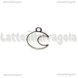 Charm Luna in Acciaio Inox smaltato bianco 12.5x10mm