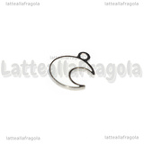 Charm Luna in Acciaio Inox smaltato bianco 12.5x10mm