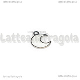 Charm Luna in Acciaio Inox smaltato bianco 12.5x10mm