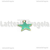 Charm Stella in ottone dorato smaltato tiffany 10.5x10mm