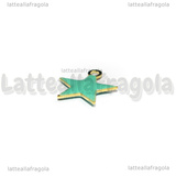 Charm Stella in ottone dorato smaltato tiffany 10.5x10mm
