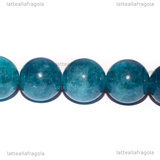Perle in Giada della Malesia Azzurra 10mm filo 18cm circa
