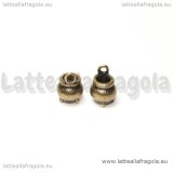 Charm 3D Calderone in metallo color bronzo 12x8mm