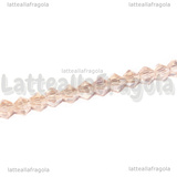 Biconi in vetro Rosa AB 4x4mm filo 33cm