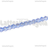 Biconi in vetro Azzurro AB 4x4mm filo 33cm
