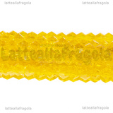 Biconi in vetro Giallo AB 4x4mm filo 33cm