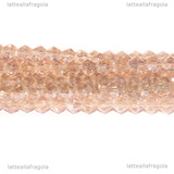 Biconi in vetro Rosa AB 4x4mm filo 33cm