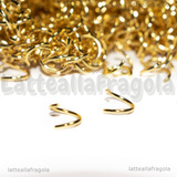 50 Anellini apribili in Acciaio Gold Plated 7x0.8mm