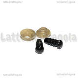 5 Coppie Occhietti a vite in plastica nera 5mm con chiusura