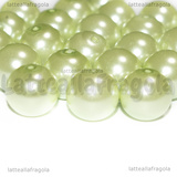 20 Perle in vetro cerato menta chiaro 10mm