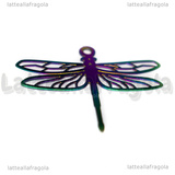 Filigrana Libellula in Acciaio Inox Multicolor 29x34.5mm