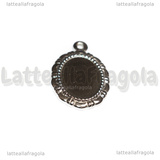 Ciondolo Base Ovale in Acciaio Inox per cammei 16x12mm