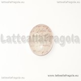 Cabochon ovale in vetro scritte in corsivo 18x13mm