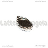 Ciondolo Base Ovale in Acciaio Inox per cammei 14x10mm