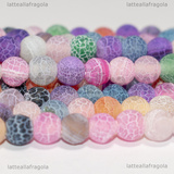 Perle in Agata colori misti glassati 6mm filo 35cm circa