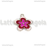 Ciondolo Fiore in Acciaio Inox smaltato 17x15mm