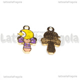 Charm Bacchetta Sailor Moon in metallo dorato smaltato 19.5x11mm