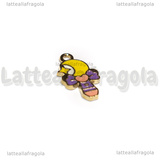 Charm Bacchetta Sailor Moon in metallo dorato smaltato 19.5x11mm