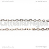 Collana in Ottone argentato 60cm maglie ovali 2.5x2mm
