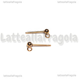 Coppia di orecchini in Acciaio Inox oro rosa a perno con pallina da 3mm