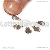 10 Conchiglie in acciaio inox 7.5x5.5mm